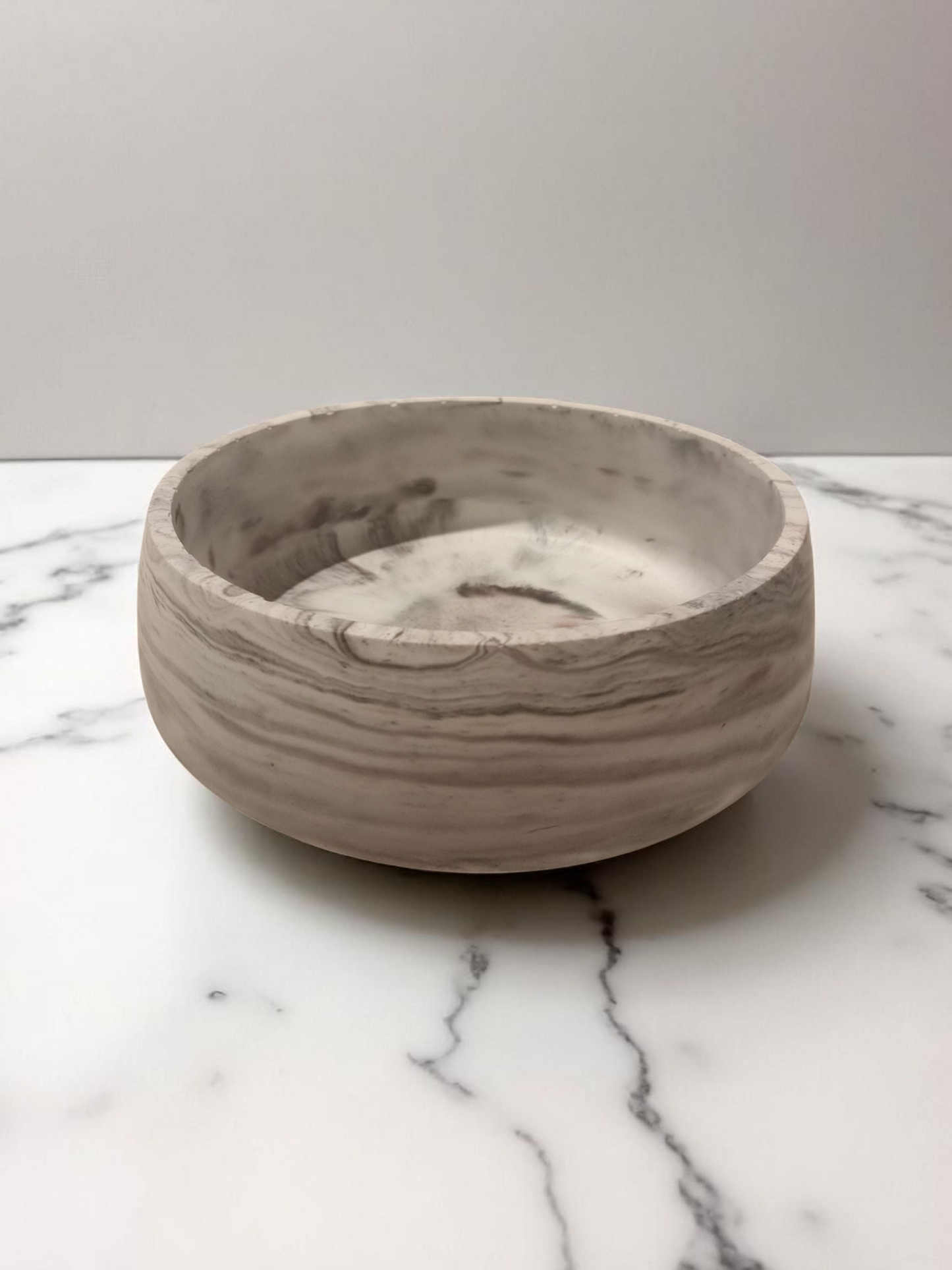 Marbled Bowl - White/Brown/Black