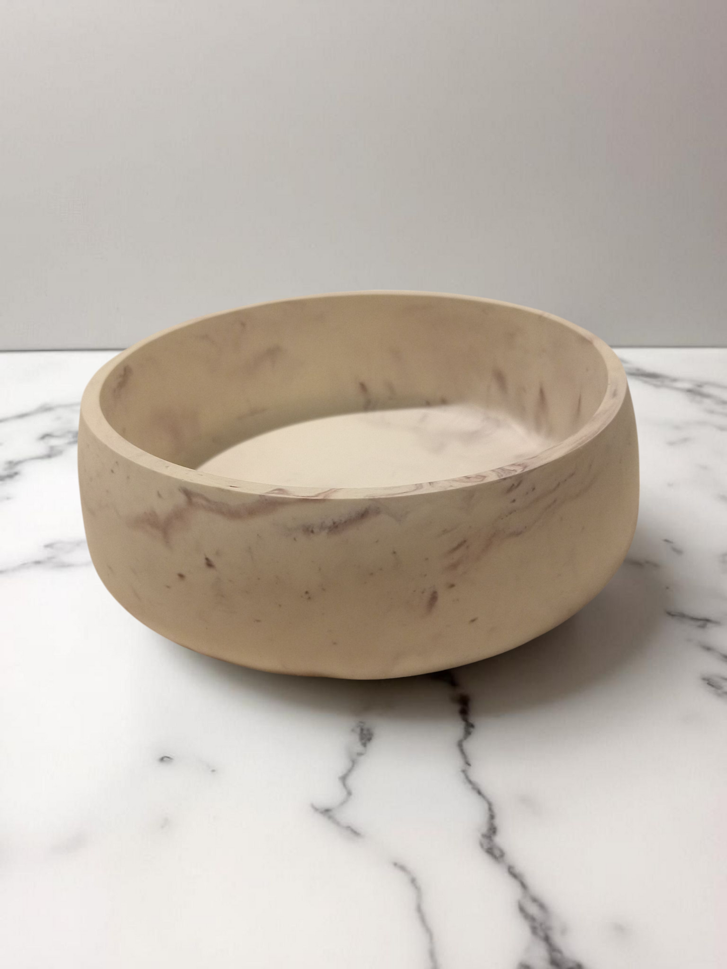 Large Bowl - Cream/Brown Marbled