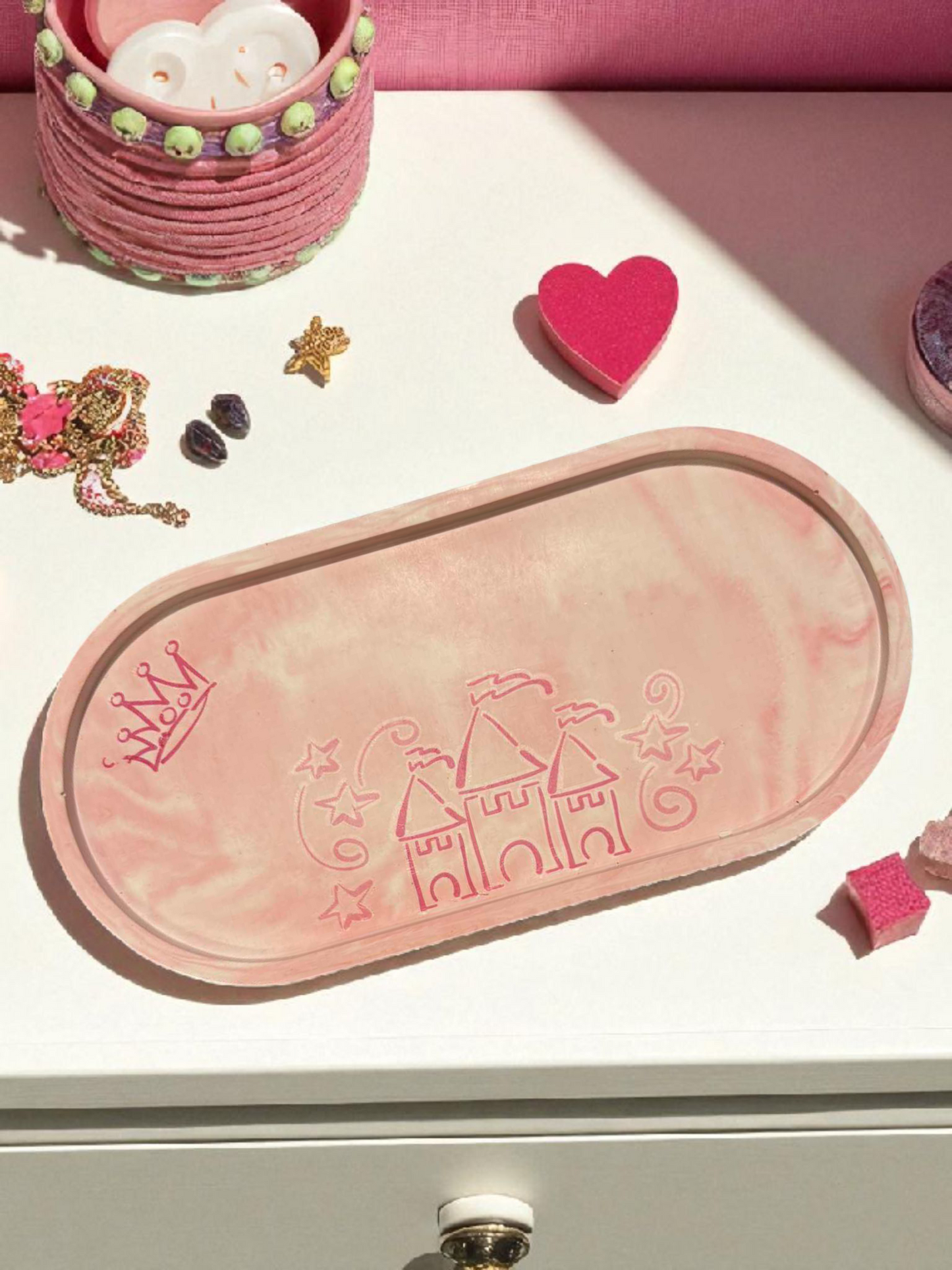 Oblong Trinket Tray 'Castle' - Medium