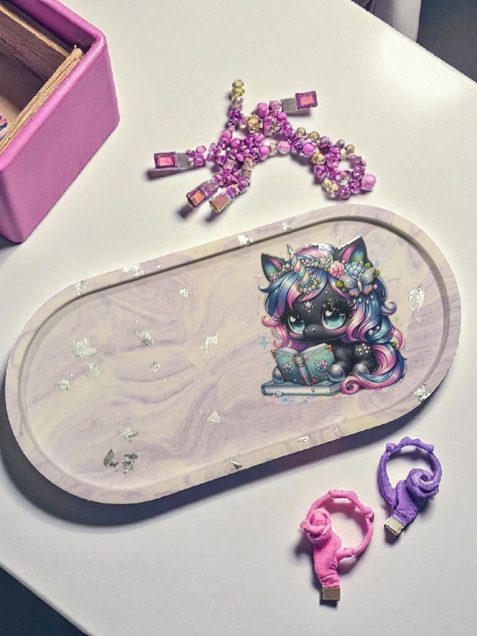 Oblong Trinket Tray 'Unicorn' - Medium