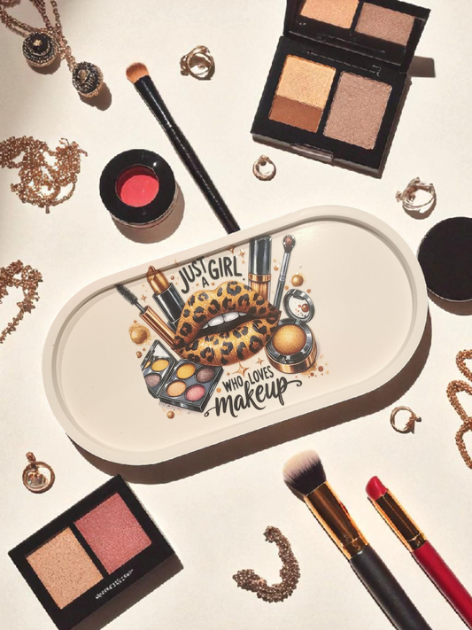 Oblong Trinket Tray 'Just a Girl Who Loves Makeup' #2