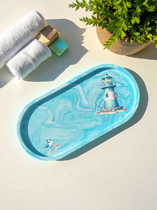 Oblong Trinket Tray 'Beach Theme' - Medium