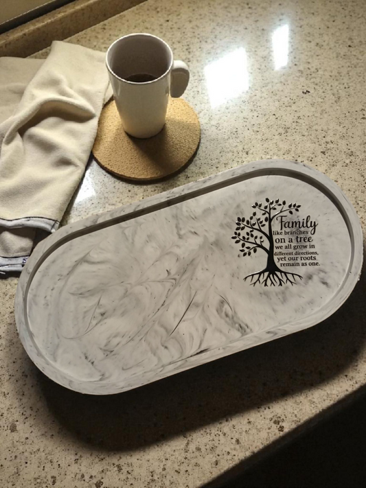Oblong Trinket Tray 'Family Tree' - Medium