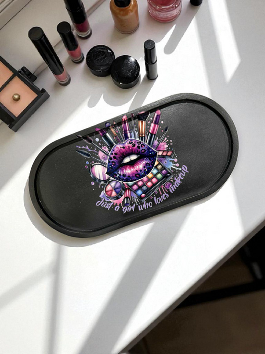 Oblong Trinket Tray 'Just a Girl Who Loves Makeup' #3