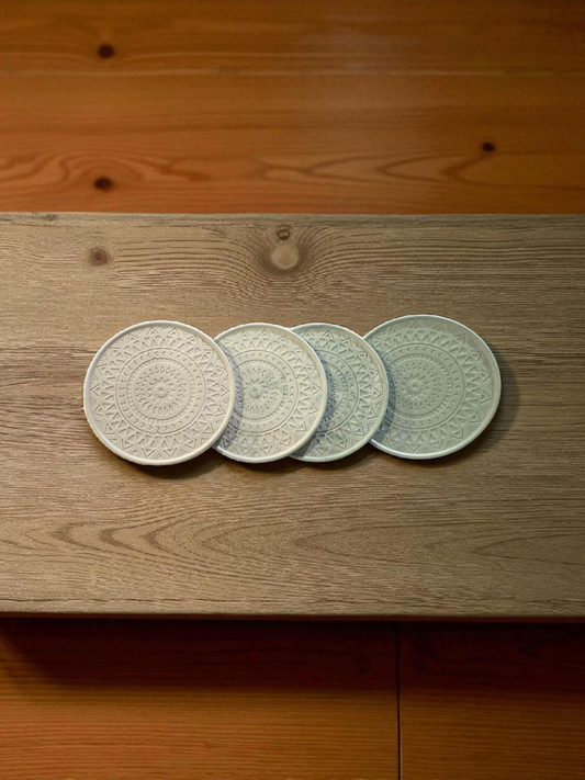 Mandala Coaster Set - Green